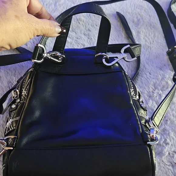 Michael Kors Black and White Quilted Backpack - Picture 6 of 12